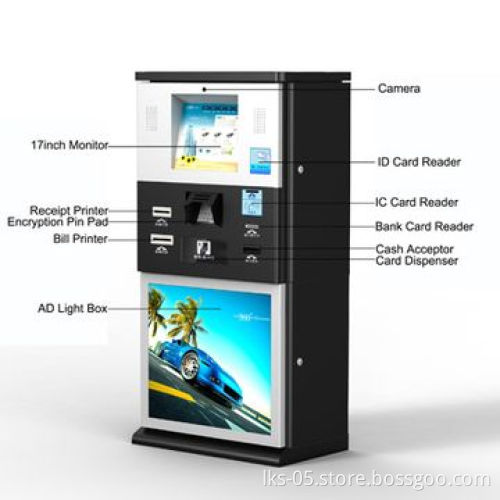 Payment Kiosk with Credit Card Reader and Card Dispenser